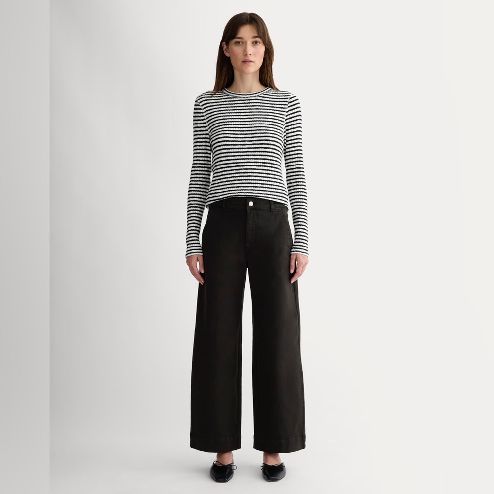 Everlane Womens The Wide Leg Jean 27 Black Ankle Length High Rise Boho - Picture 2 of 14
